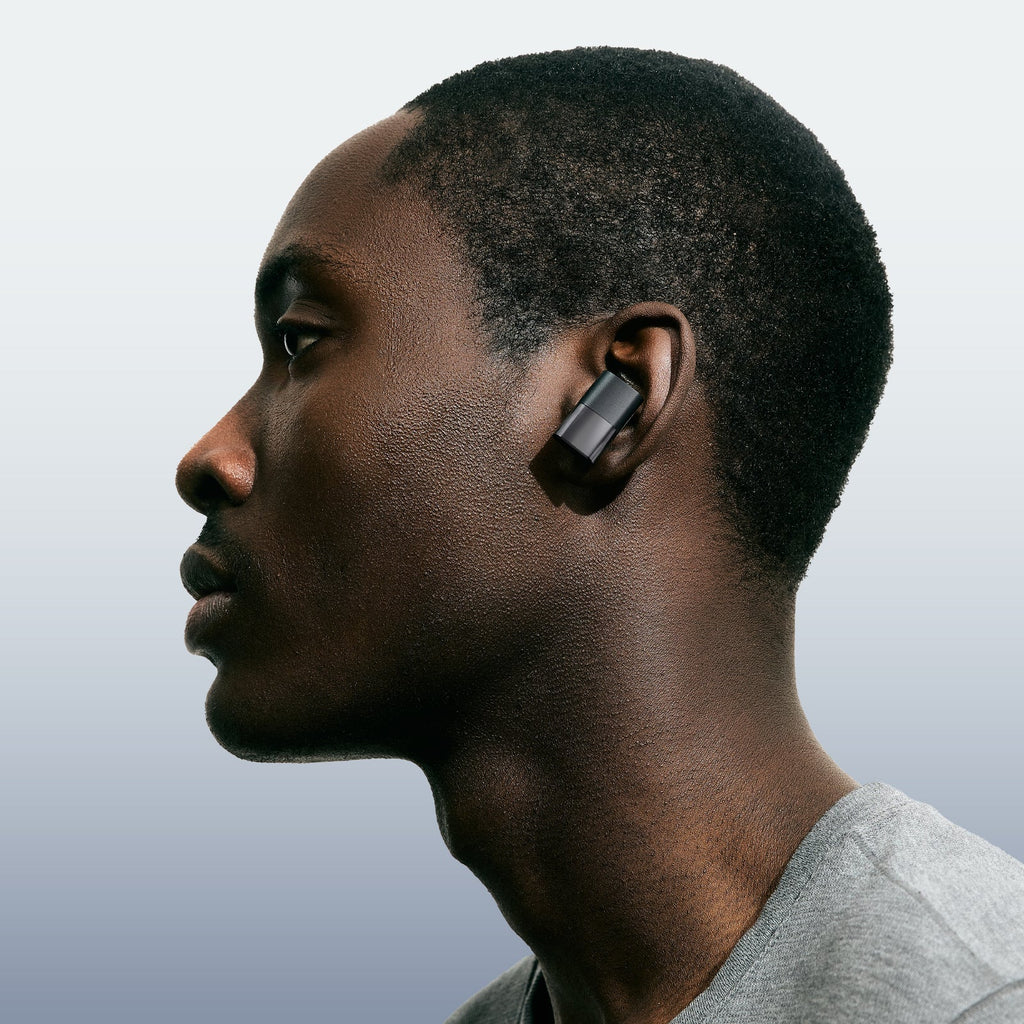 Wireless noise-cancelling earbud worn in the ear