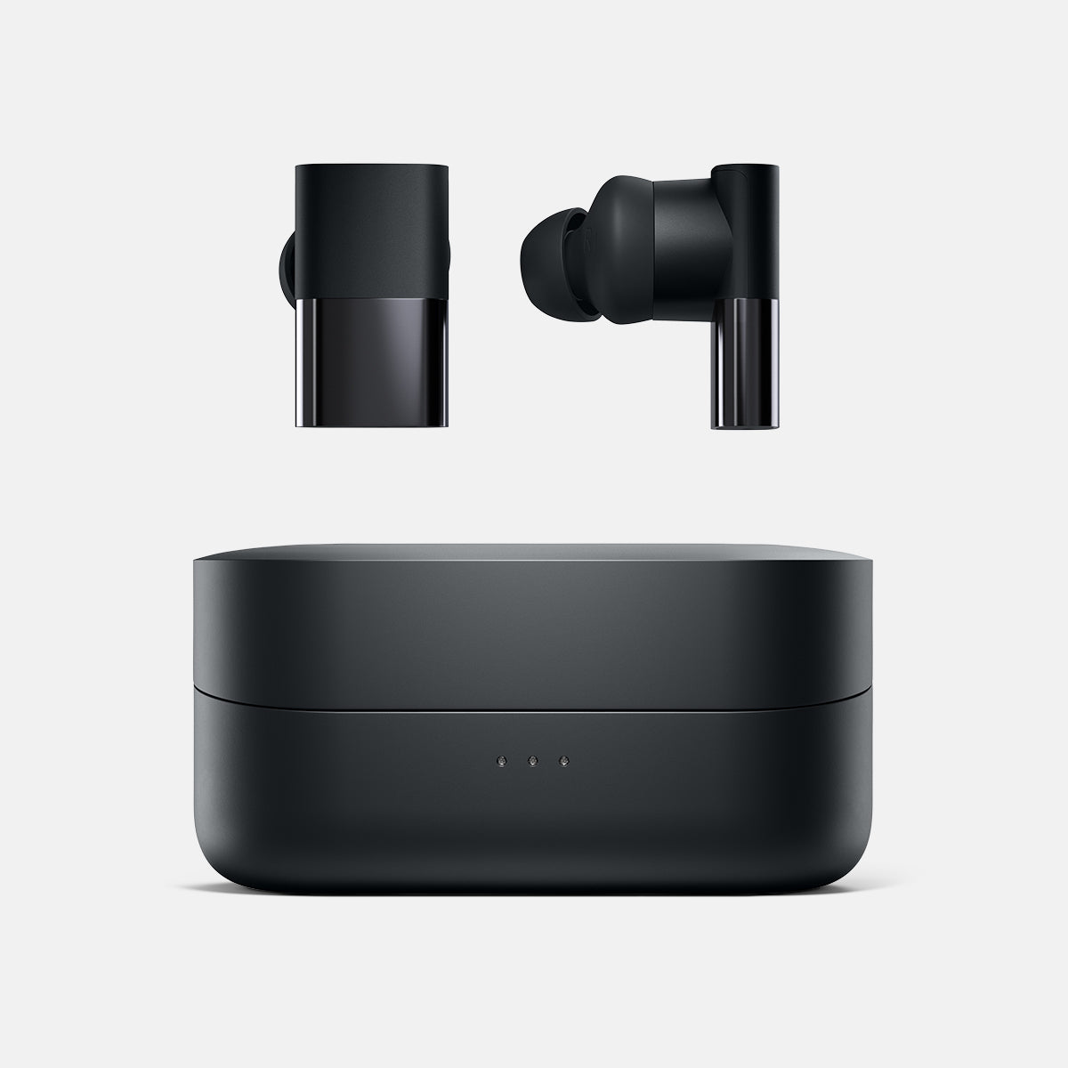 Wireless noise-cancelling earbuds with charging case